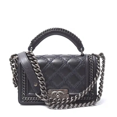 Pre-owned Chanel Leather Shoulder Bag () In Blue