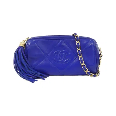Pre-owned Chanel Leather Shoulder Bag () In Blue