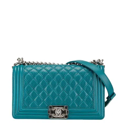 Pre-owned Chanel Leather Shoulder Bag () In Blue