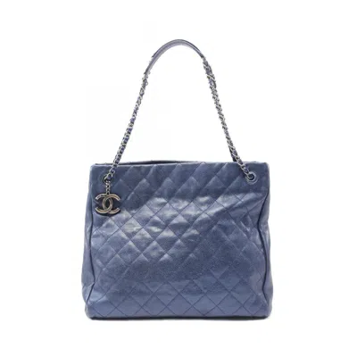 Pre-owned Chanel Leather Shoulder Bag () In Blue