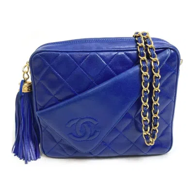 Pre-owned Chanel Leather Shoulder Bag () In Blue