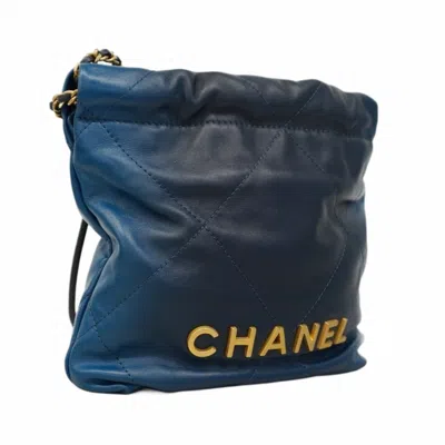 Pre-owned Chanel Leather Shoulder Bag () In Blue