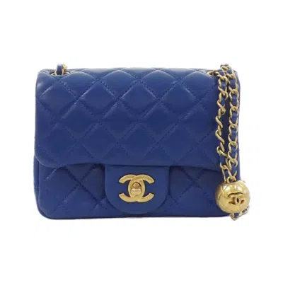 Pre-owned Chanel Leather Shoulder Bag () In Blue
