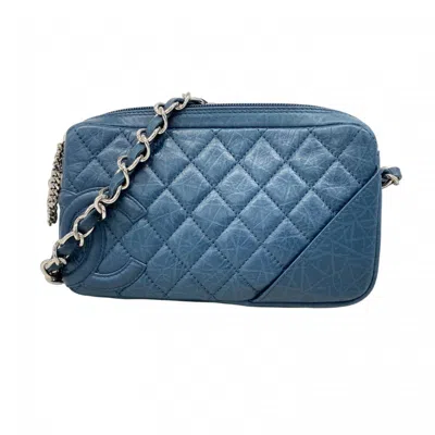 Pre-owned Chanel Leather Shoulder Bag () In Blue