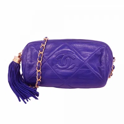 Pre-owned Chanel Leather Shoulder Bag () In Blue