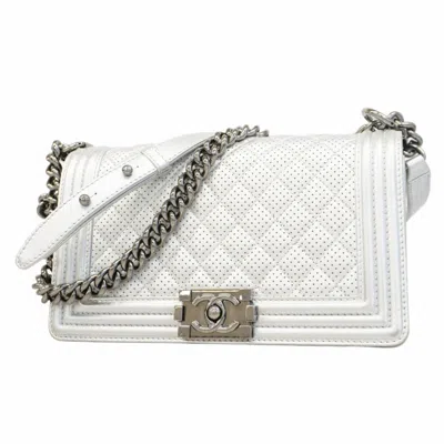 Pre-owned Chanel Leather Shoulder Bag () In Gray