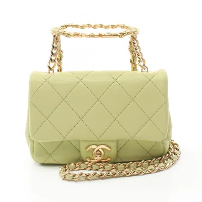Pre-owned Chanel Leather Shoulder Bag () In Green