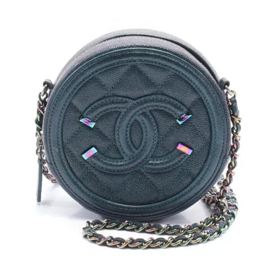 Pre-owned Chanel Leather Shoulder Bag () In Green