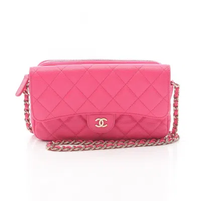 Pre-owned Chanel Leather Shoulder Bag () In Pink