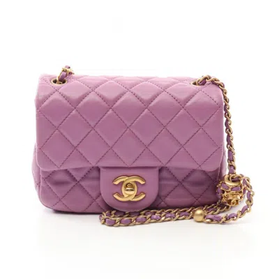 Pre-owned Chanel Leather Shoulder Bag () In Purple