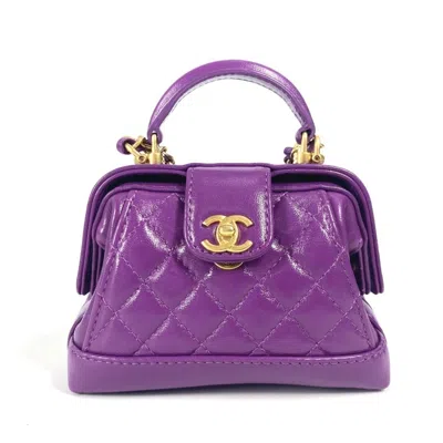 Pre-owned Chanel Leather Shoulder Bag () In Purple