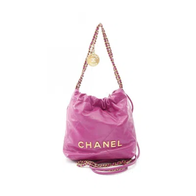 Pre-owned Chanel Leather Shoulder Bag () In Purple