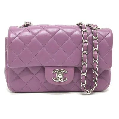 Pre-owned Chanel Leather Shoulder Bag () In Purple