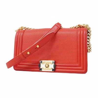 Pre-owned Chanel Leather Shoulder Bag () In Red