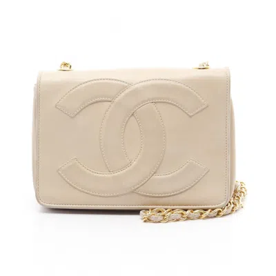 Pre-owned Chanel Leather Shoulder Bag () In Sand