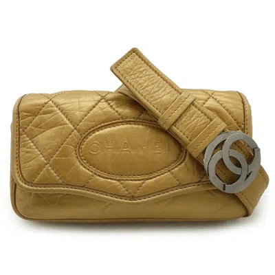 Pre-owned Chanel Leather Shoulder Bag () In Sand