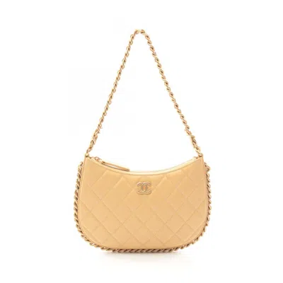 Pre-owned Chanel Leather Shoulder Bag () In Sand