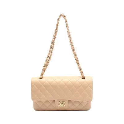 Pre-owned Chanel Leather Shoulder Bag () In Sand