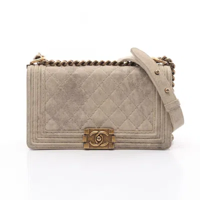 Pre-owned Chanel Leather Shoulder Bag () In Sand