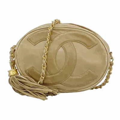 Pre-owned Chanel Leather Shoulder Bag () In Sand