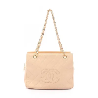 Pre-owned Chanel Leather Shoulder Bag () In Sand