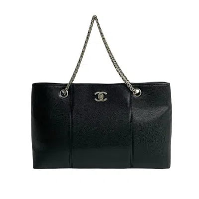 Pre-owned Chanel Leather Shoulder Bag Tote Bag () In Black