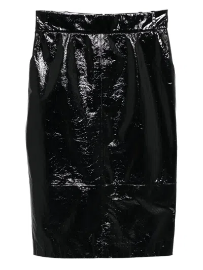 Pre-owned Chanel Leather Skirt In Black