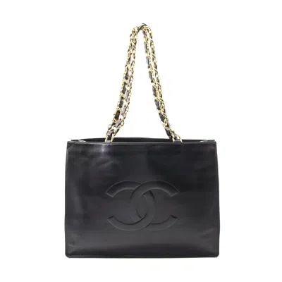Pre-owned Chanel Leather Tote Bag Black