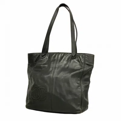 Pre-owned Chanel Leather Tote Bag () In Black