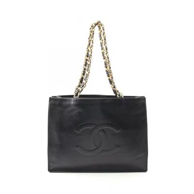 Pre-owned Chanel Leather Tote Bag () In Black