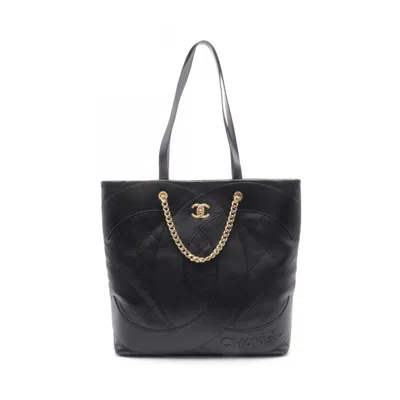 Pre-owned Chanel Leather Tote Bag () In Black