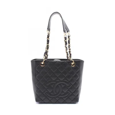Pre-owned Chanel Leather Tote Bag () In Black