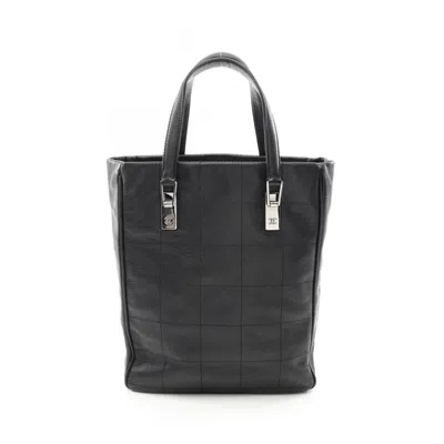 Pre-owned Chanel Leather Tote Bag () In Black