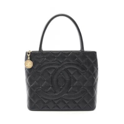 Pre-owned Chanel Leather Tote Bag () In Black