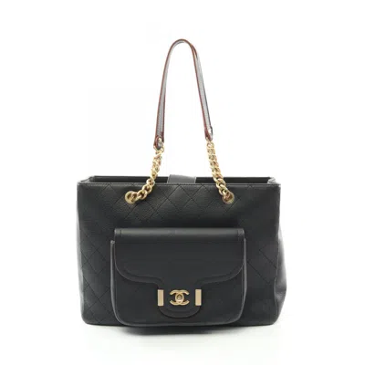 Pre-owned Chanel Leather Tote Bag () In Black