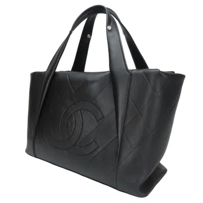 Pre-owned Chanel Leather Tote Bag () In Black