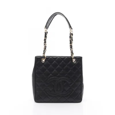 Pre-owned Chanel Leather Tote Bag () In Black