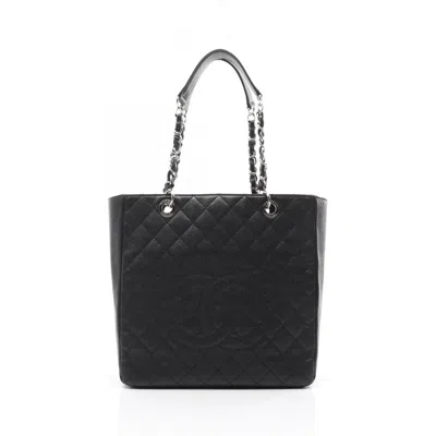 Pre-owned Chanel Leather Tote Bag () In Black