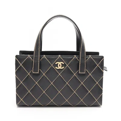 Pre-owned Chanel Leather Tote Bag () In Black