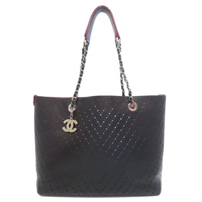 Pre-owned Chanel Leather Tote Bag () In Black
