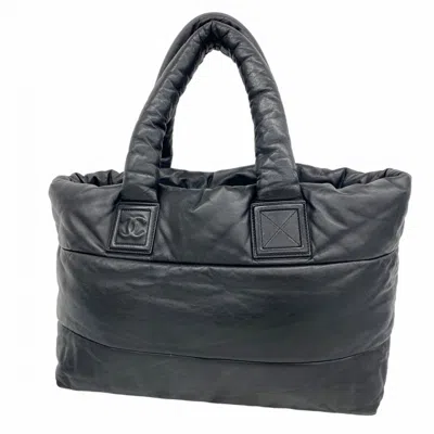 Pre-owned Chanel Leather Tote Bag () In Black