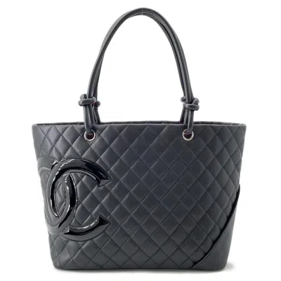 Pre-owned Chanel Leather Tote Bag () In Black
