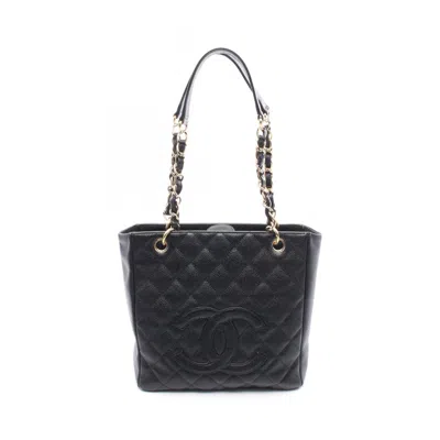 Pre-owned Chanel Leather Tote Bag () In Black