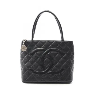 Pre-owned Chanel Leather Tote Bag () In Black