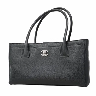 Pre-owned Chanel Leather Tote Bag () In Black