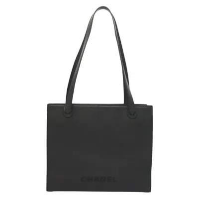 Pre-owned Chanel Leather Tote Bag () In Black