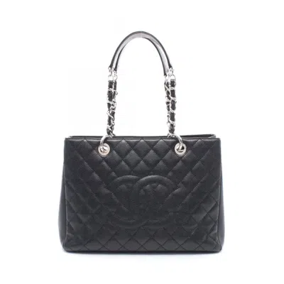 Pre-owned Chanel Leather Tote Bag () In Black