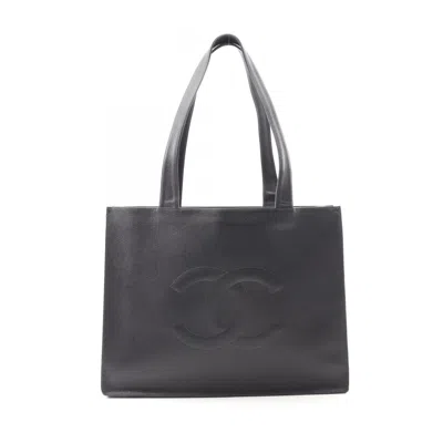 Pre-owned Chanel Leather Tote Bag () In Black