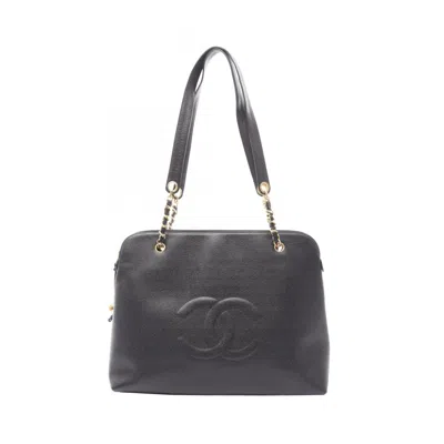 Pre-owned Chanel Leather Tote Bag () In Black