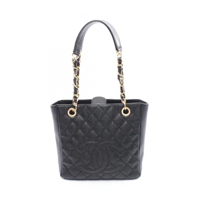 Pre-owned Chanel Leather Tote Bag () In Black
